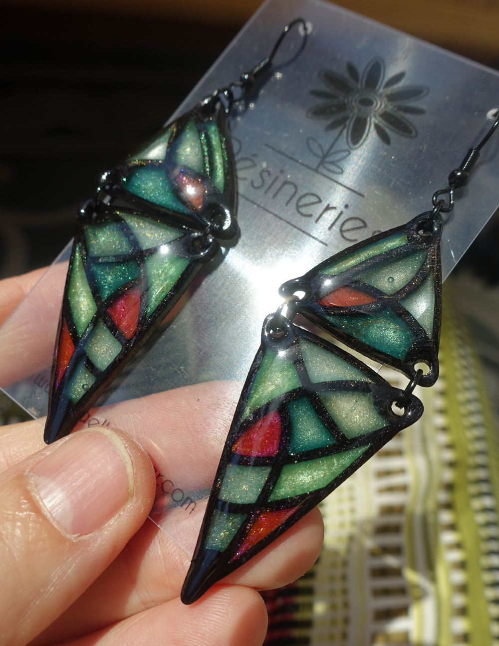 Double triangle - vert et rouge – Image 2