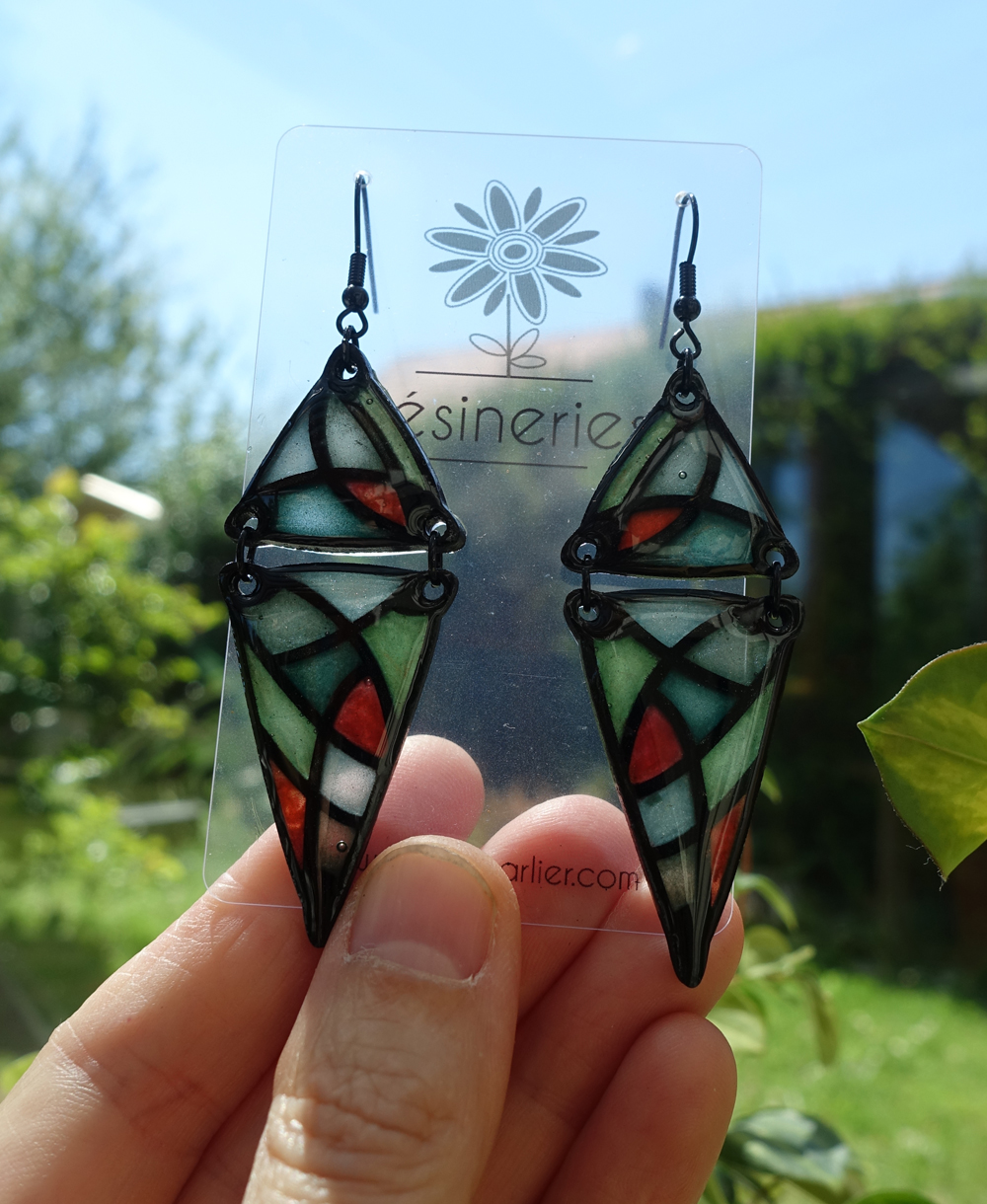 Double triangle - vert et rouge – Image 3