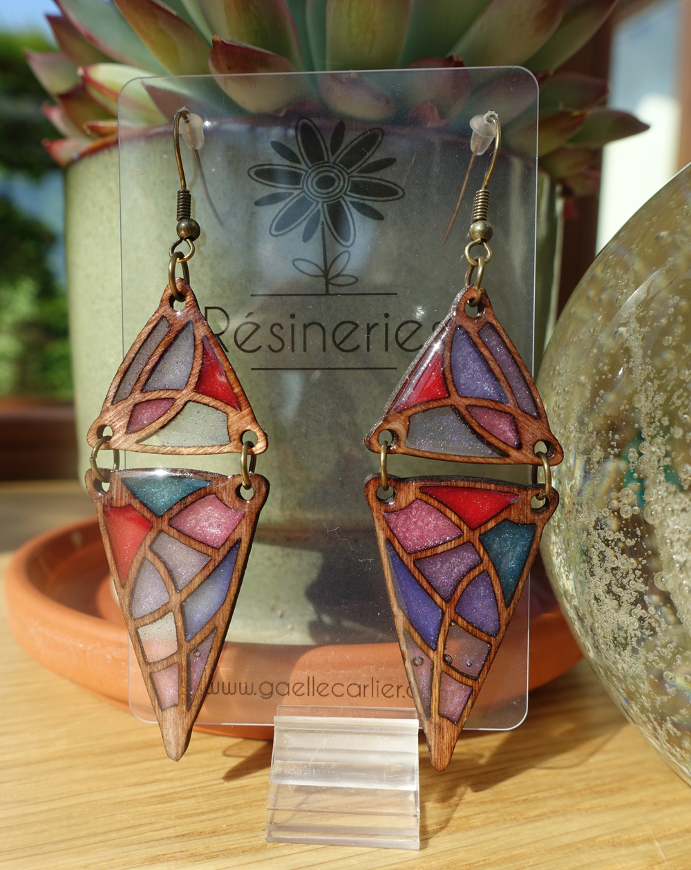 Double triangle - rose, violet et rouge – Image 5