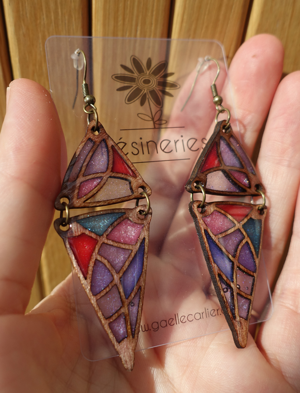 Double triangle - rose, violet et rouge – Image 4