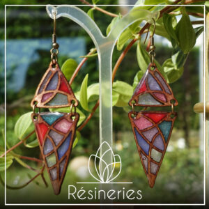 Double triangle - rose, violet et rouge