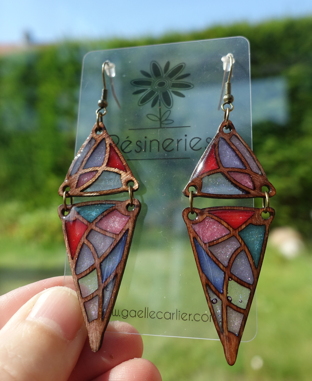 Double triangle - rose, violet et rouge – Image 3