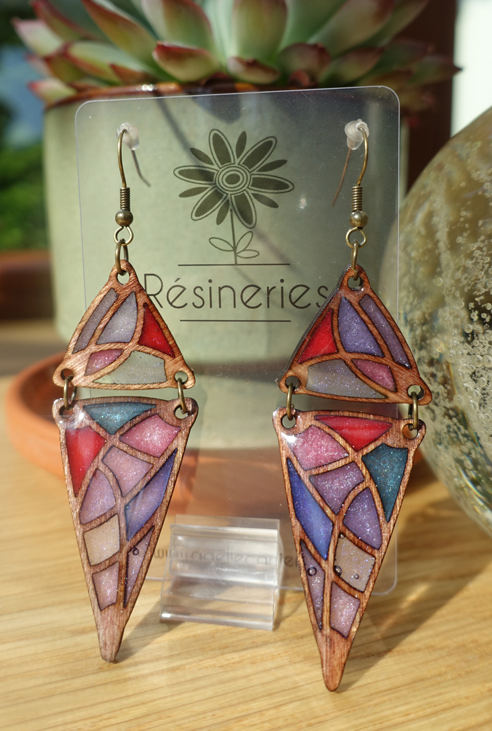 Double triangle - rose, violet et rouge – Image 2