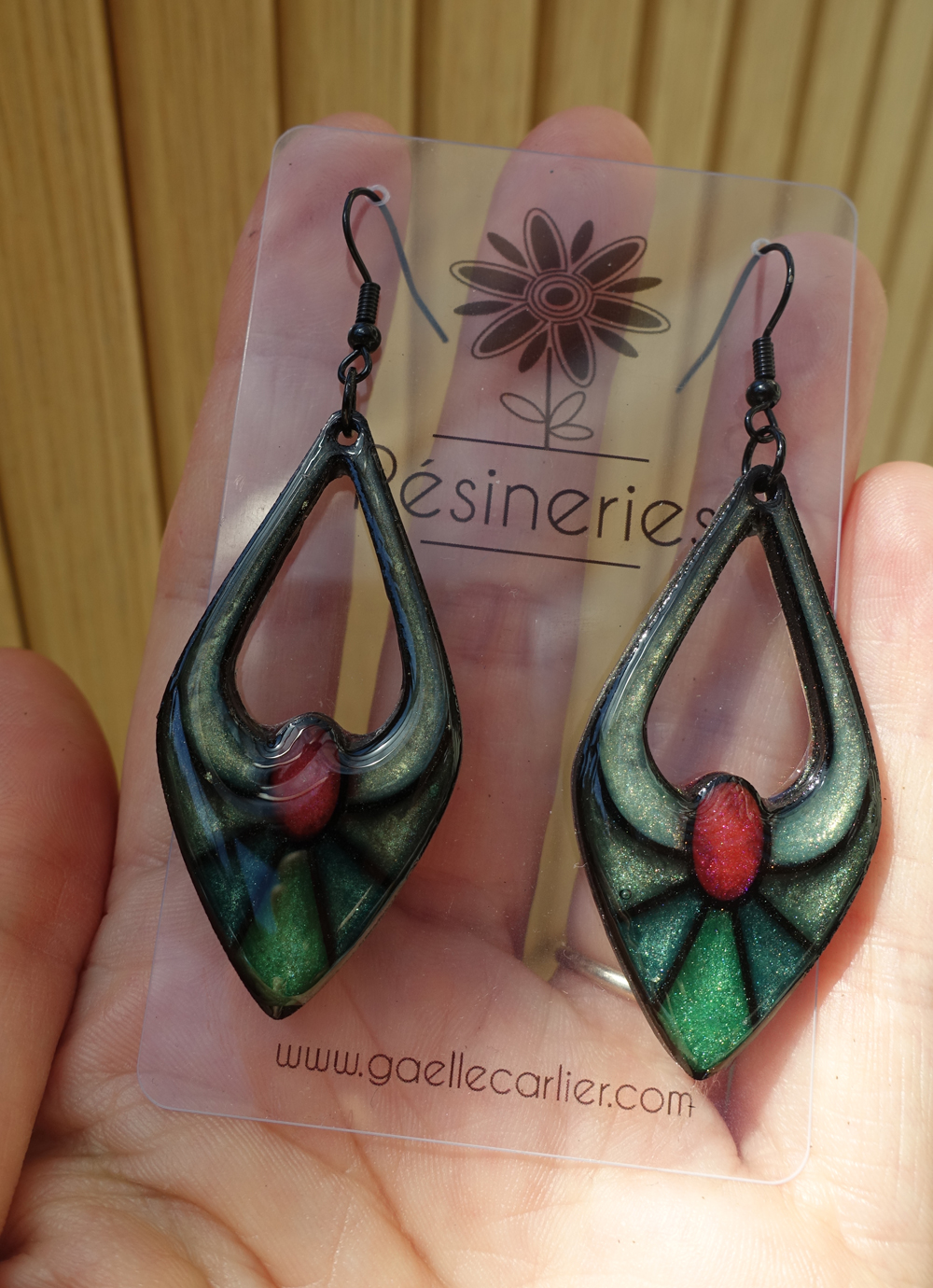 Escarpin - vert et rouge – Image 3