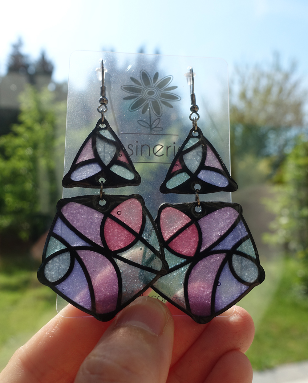 Losange en 2 morceaux - rose et violet – Image 5
