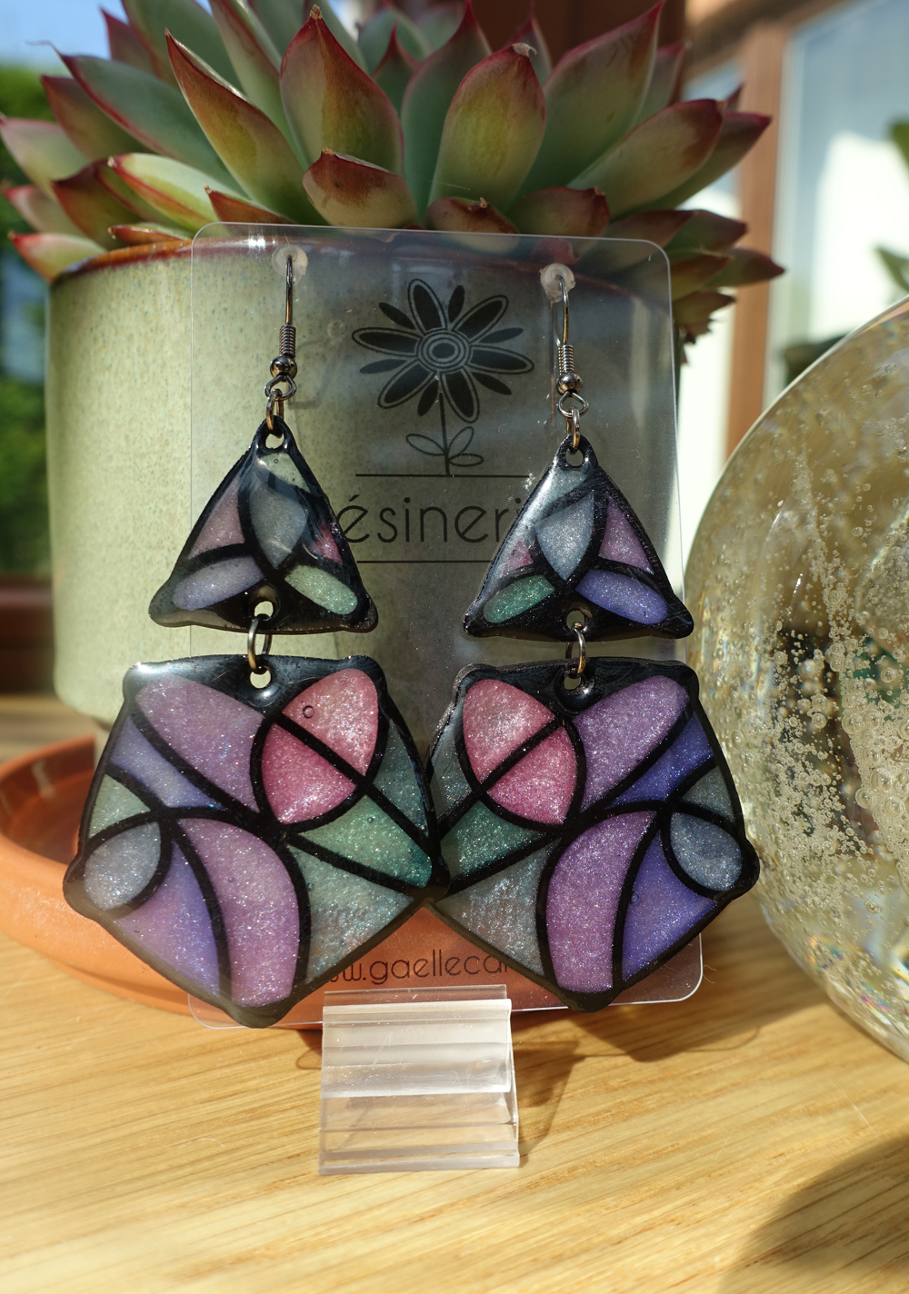 Losange en 2 morceaux - rose et violet – Image 4