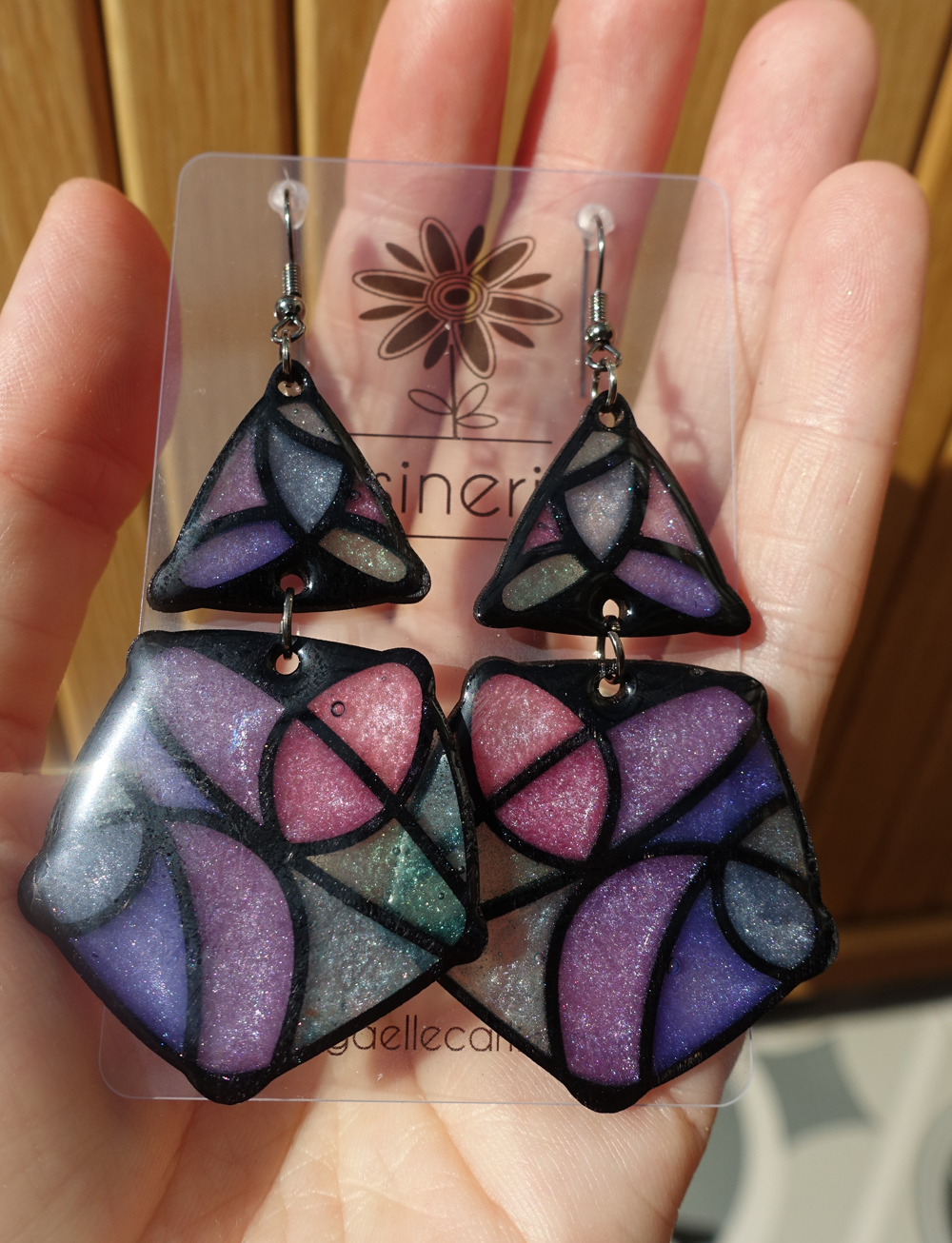 Losange en 2 morceaux - rose et violet – Image 3