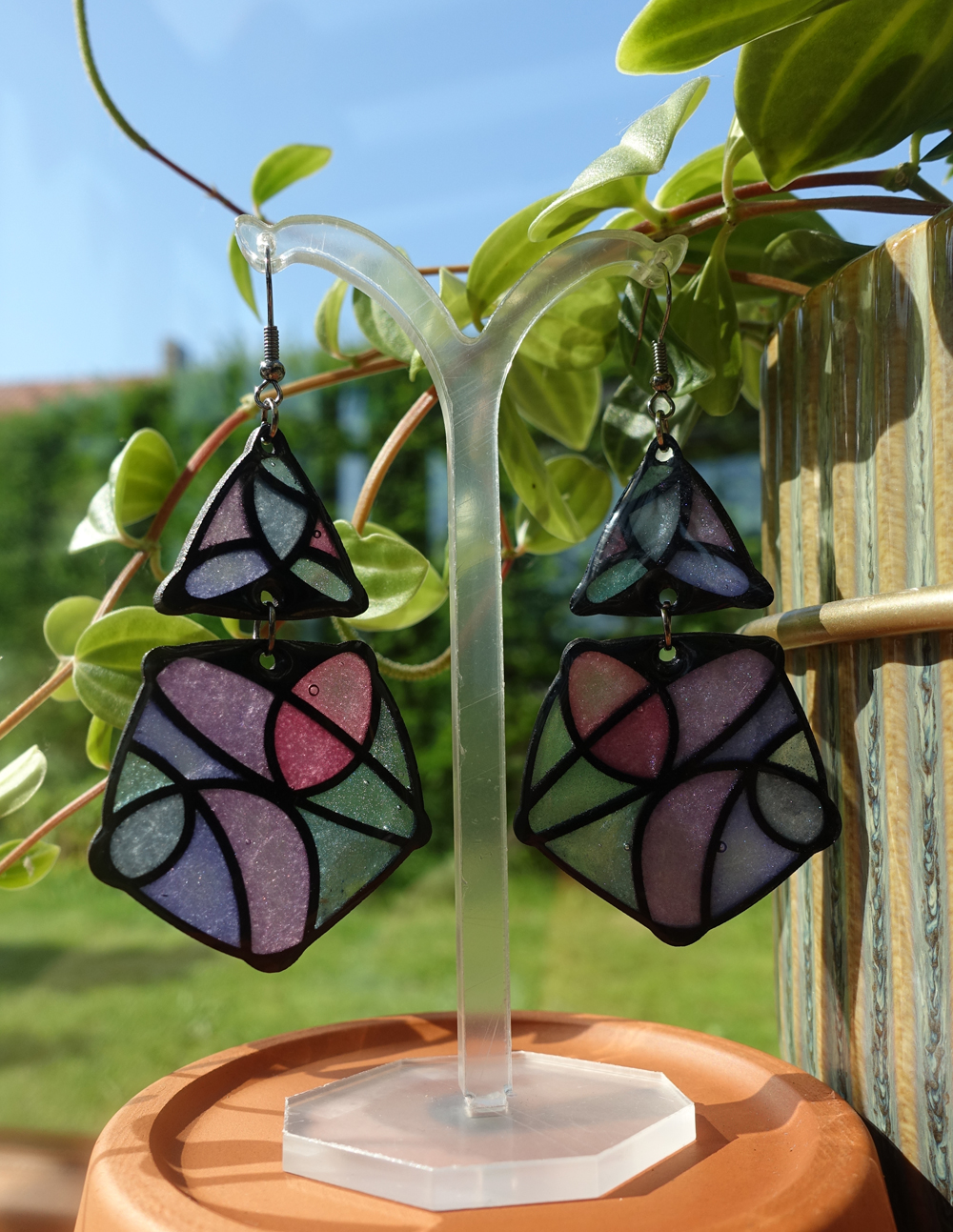Losange en 2 morceaux - rose et violet – Image 2