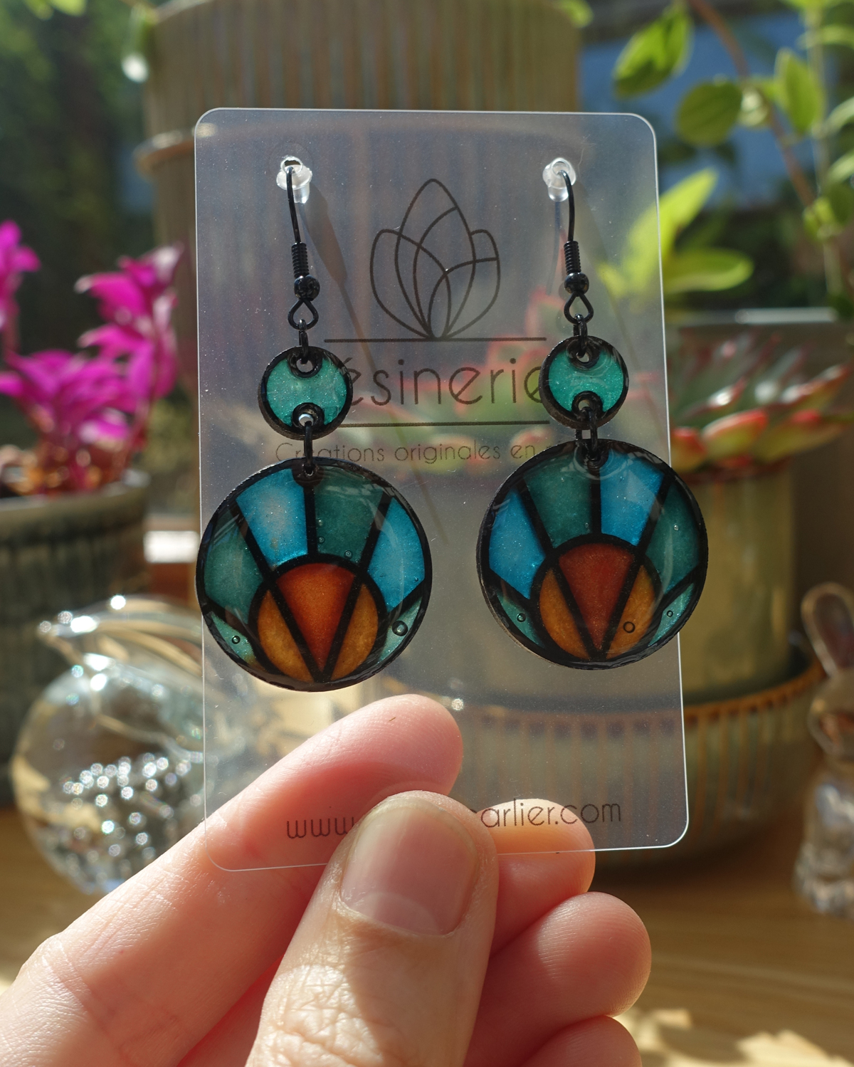 Maître corbeau - orange et turquoise (jonction ronde) – Image 5