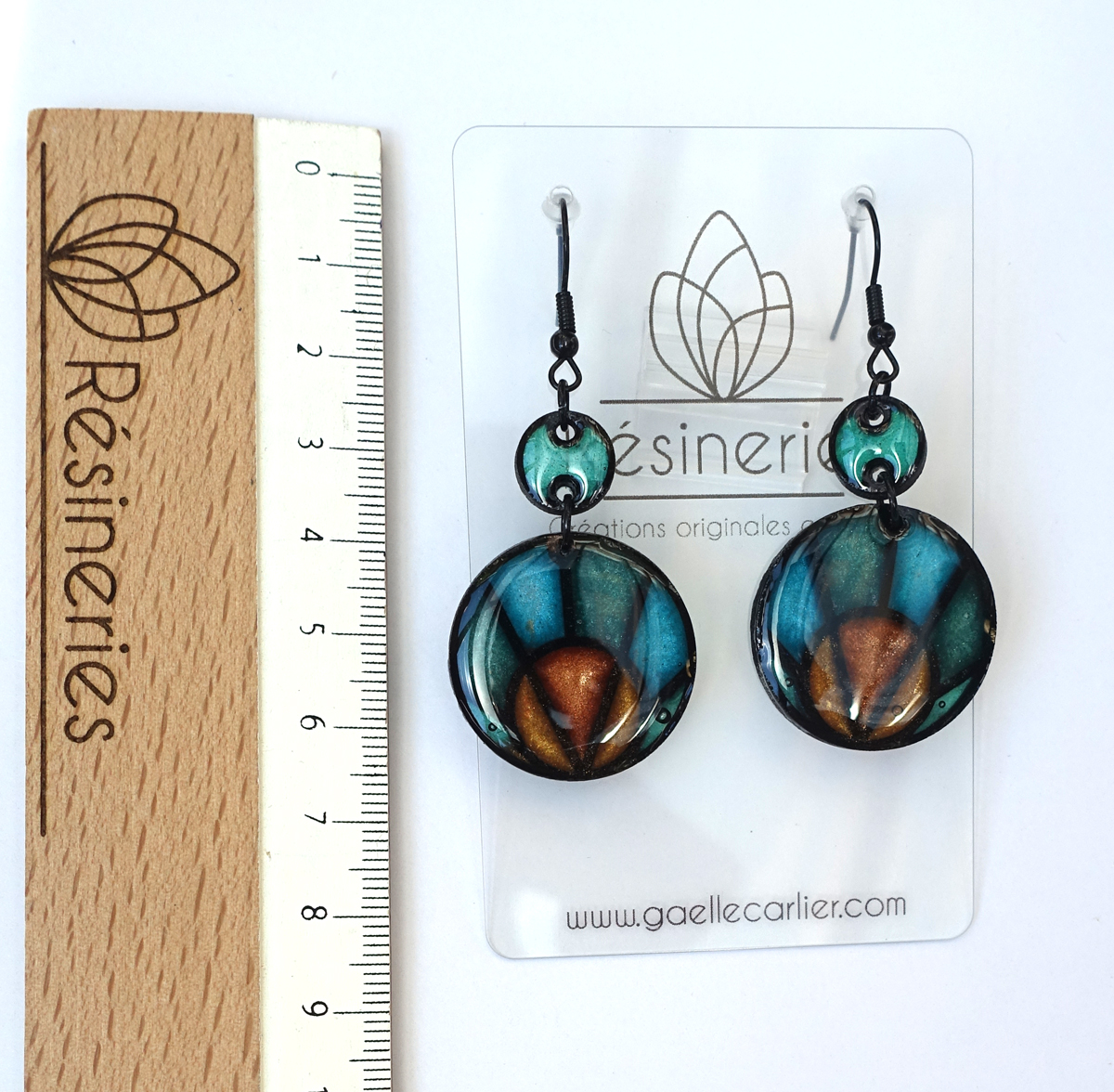 Maître corbeau - orange et turquoise (jonction ronde) – Image 6
