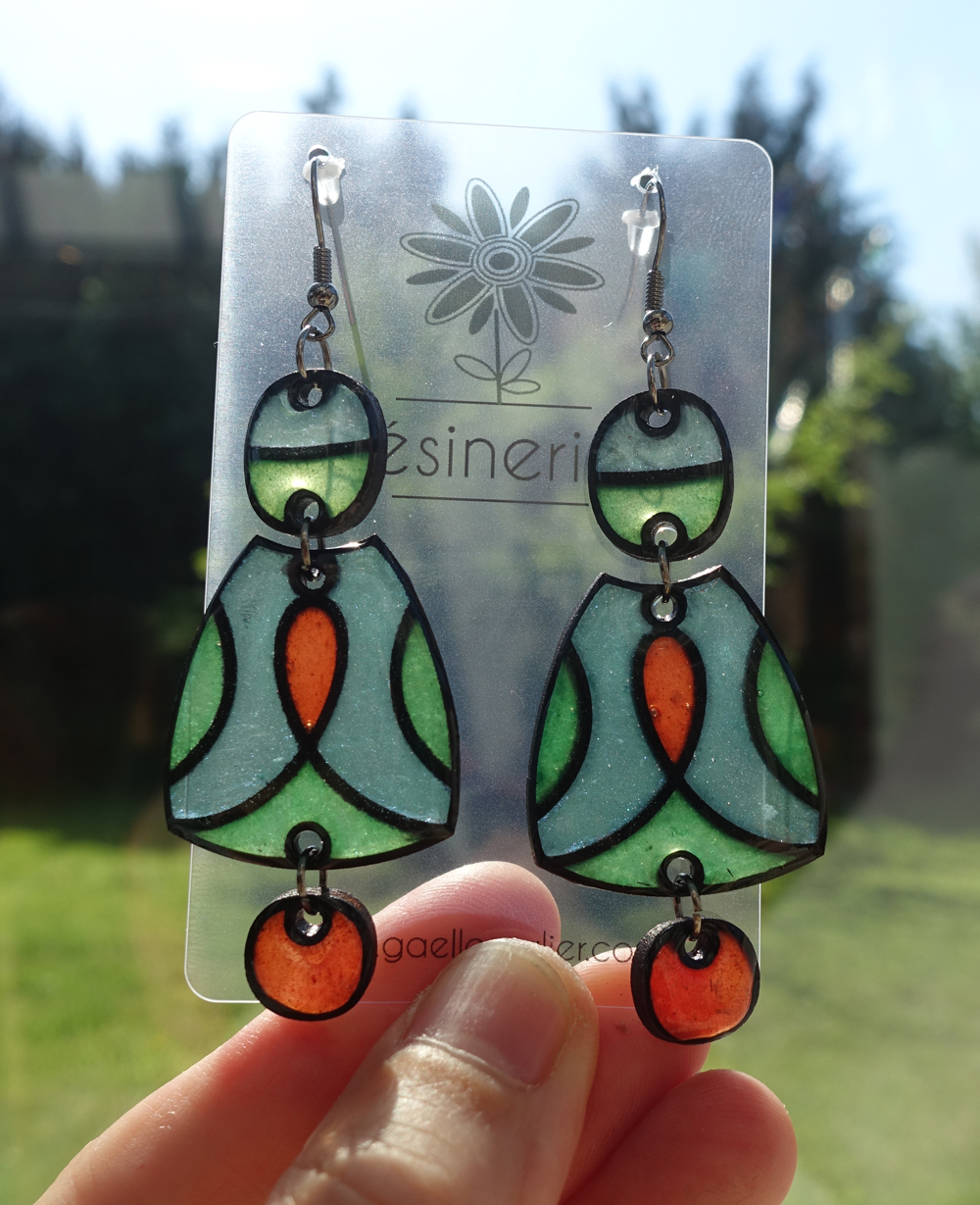 Mésange - vert et rouge – Image 2