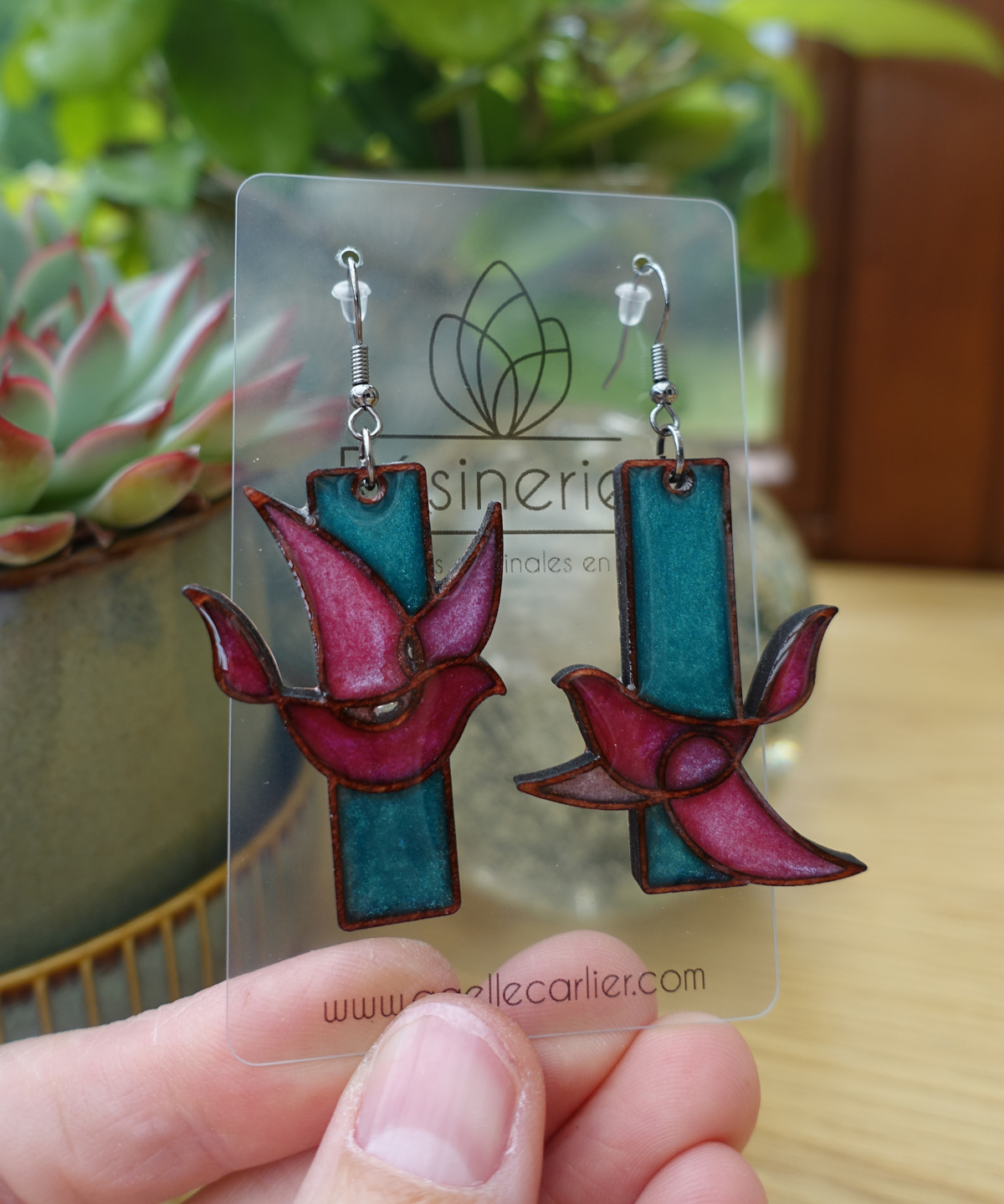 Oiseaux - vert et rose – Image 4