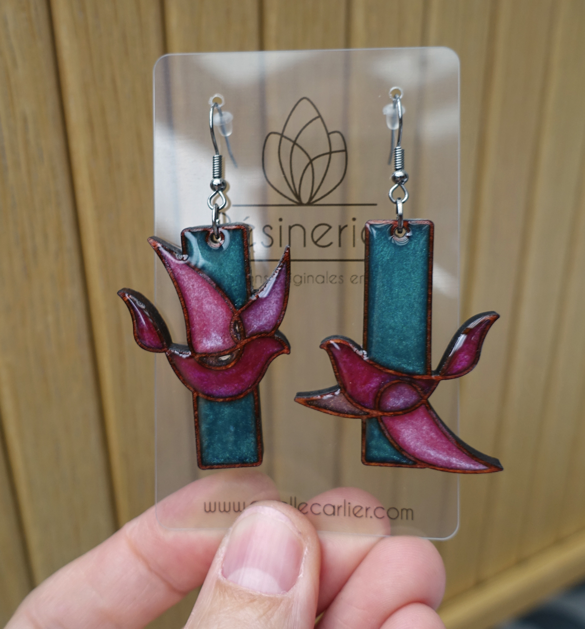Oiseaux - vert et rose – Image 3