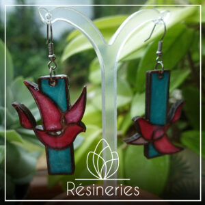 Oiseaux - vert et rose