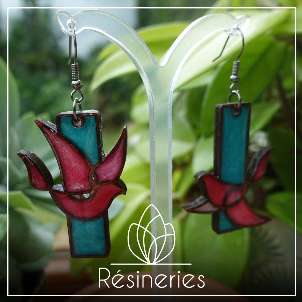 Oiseaux - vert et rose