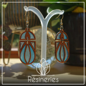 Arceau style art nouveau - turquoise et bois