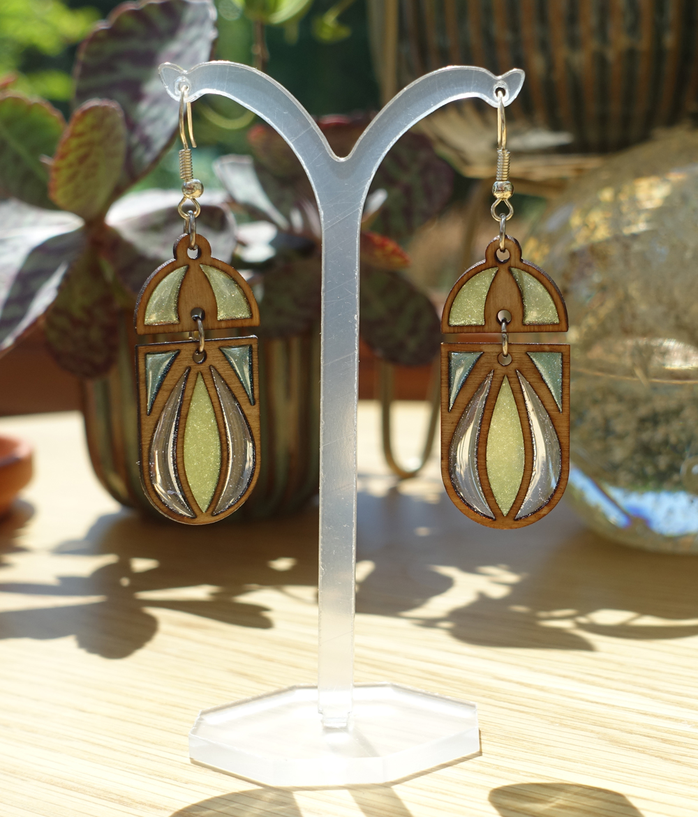 Arceau style art nouveau - vert anis et bois – Image 2