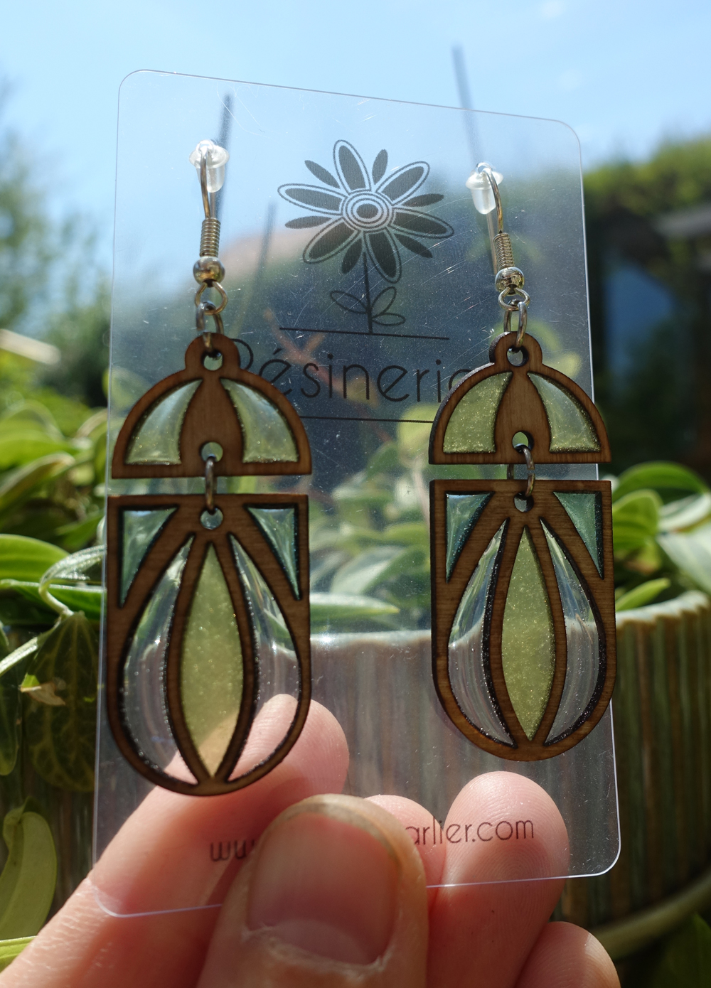 Arceau style art nouveau - vert anis et bois – Image 4