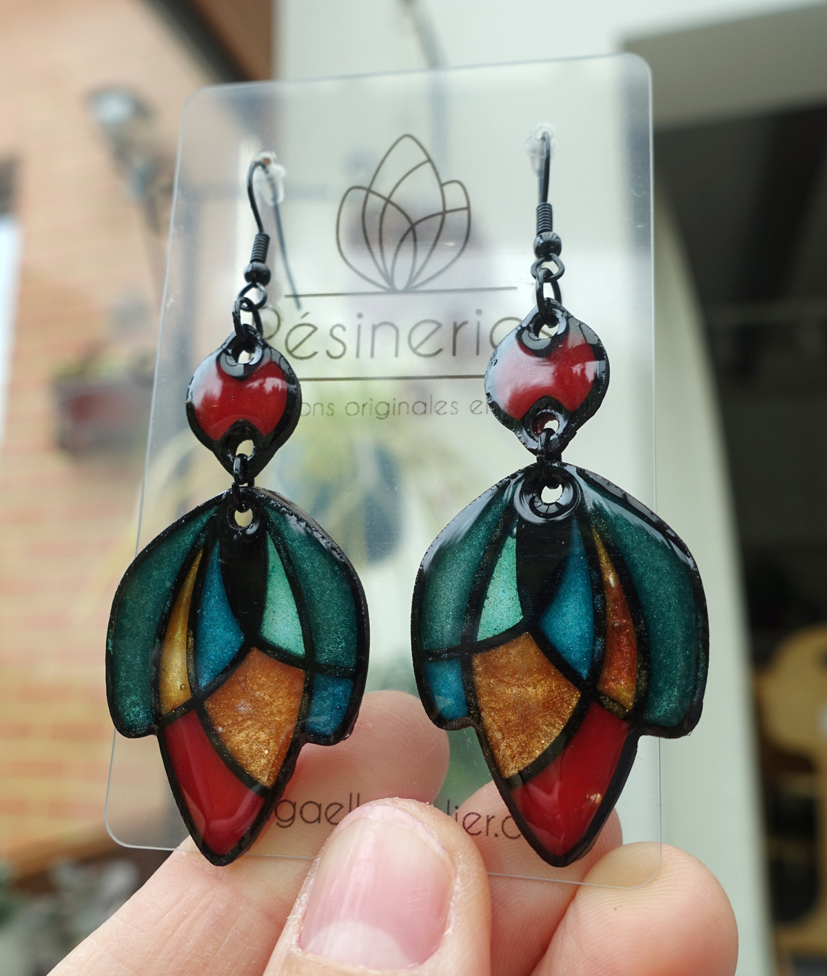 Tulipe - vert, bleu, rouge, orange et jaune (traits noirs) – Image 5