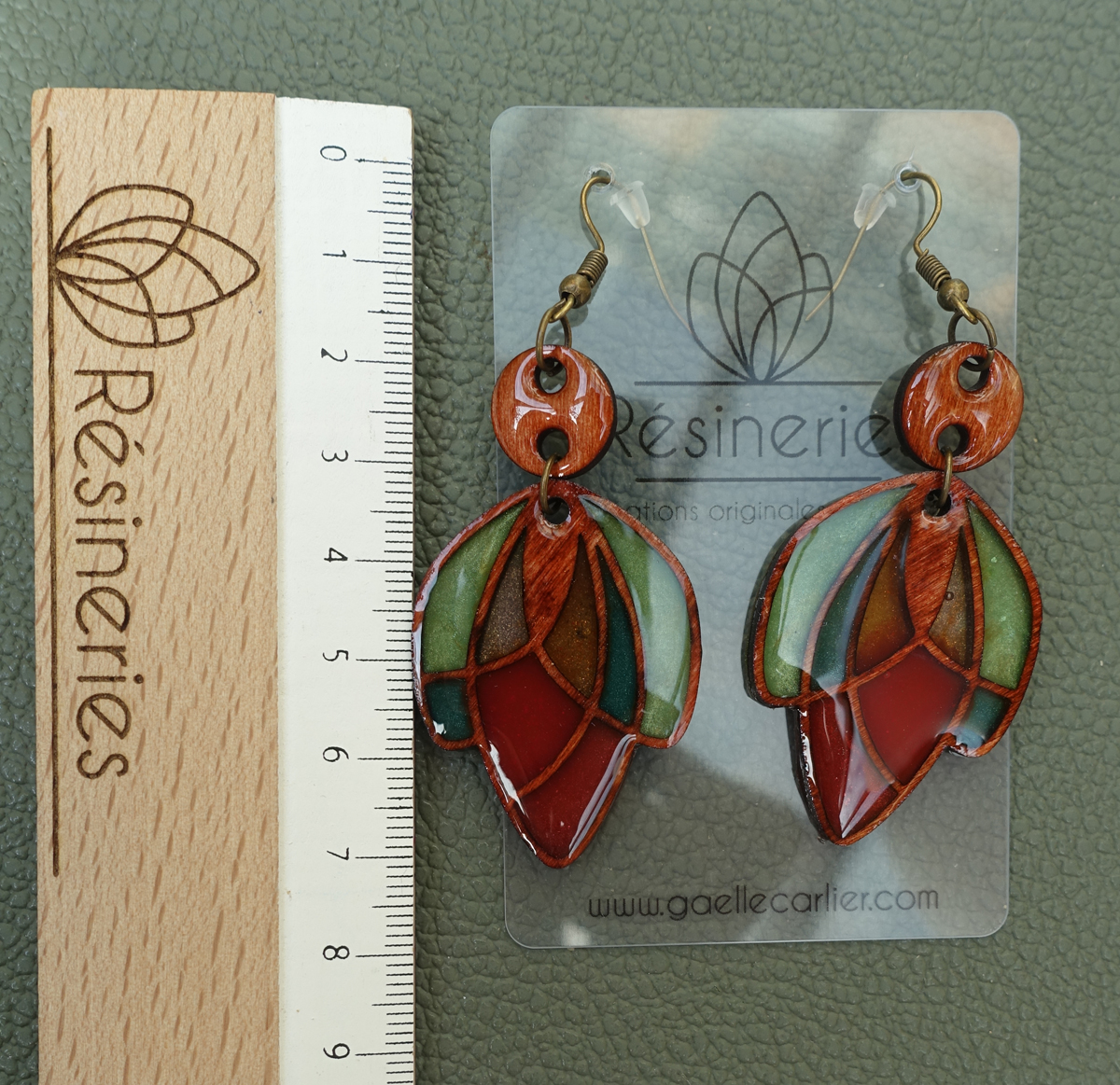 Tulipe - rouge et vert (traits bois) – Image 8